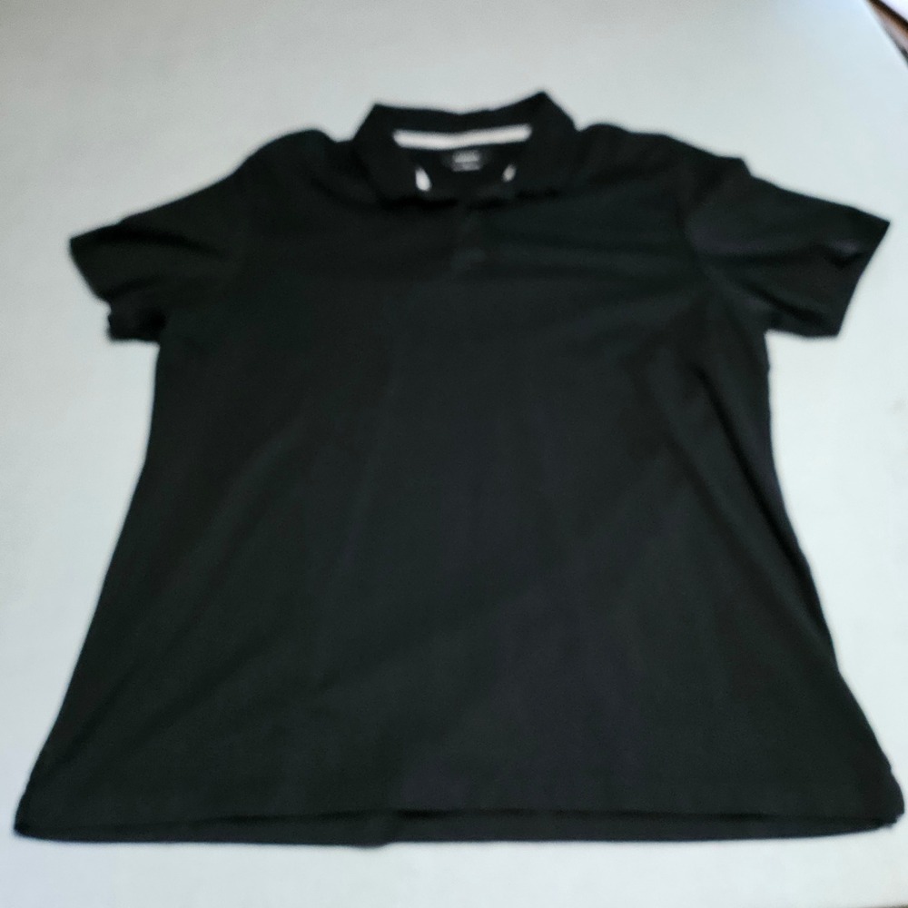 Alfani Mens Black Short Sleeve 100% Cotton Polo Shirt Size XL